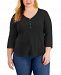 Style & Co Plus Size Solid Henley Top, Created for Macy's