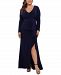 Betsy & Adam Plus Size V-Neck Gown With Matching Mask