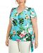 Jm Collection Plus Size Printed Faux-Wrap Top, Created for Macy's