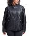 Kenneth Cole Plus Size Faux-Leather Coat