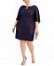 Connected Plus Size Overlay Sheath Dress