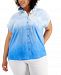 Style & Co Plus Size Cotton Ombre Camp Shirt, Created for Macy's