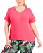 Ideology Plus Size V-Neck T-Shirt, Created for Macy's