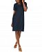 Karen Scott Plus Size Cotton Peak-Shoulder Dress, Created for Macy's