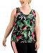 Ideology Plus Size Palms Printed Tank Top, Created for Macy's