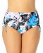 California Waves Trendy Plus Size Strappy Floral Bikini Bottoms, Created for Macy's Women's Swimsuit