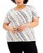 Jm Collection Plus Size Printed Jacquard Top, Created for Macy's