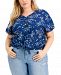 Style & Co Plus Size Floral Tie Front Top, Created for Macy's