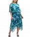 Jessica Howard Plus Size Printed Popover Dress