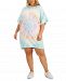 Full Circle Trends Trendy Plus Size Tie-Dyed Hoodie Dress