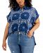 Style & Co Plus Size Cotton Printed Camp Shirt, Created for Macys