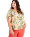 Style & Co Plus Size Printed On/Off-Shoulder Top, Created for Macy's