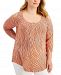 Jm Collection Plus Size Printed Cold-Shoulder Top, Created for Macy's
