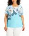 Jm Collection Plus Size Jacquard Floral-Print T-Shirt, Created for Macy's