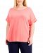 Karen Scott Plus Size Cuffed-Sleeve T-Shirt, Created for Macy's