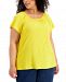 Style & Co Plus Size Solid Pleat-Neck Top, Created for Macy's