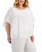 Jm Collection Plus Size Lace-Trim Poncho Top, Created for Macy's