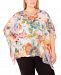 Ny Collection Plus Size Printed Poncho Top