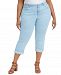 Style & Co Plus Size Tummy-Control Cropped Cuffed Jeans, Created for Macy's