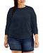 Style & Co Plus Size French Terry Crewneck Sweatshirt, Created for Macy's