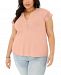 Style & Co Plus Size Flutter-Sleeve Top, Created for Macy's