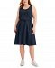 Style & Co Plus Size Cotton Knit Drawstring-Waist Dress, Created for Macy's