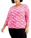 Jm Collection Plus Size Printed Banded Top, Created for Macy's
