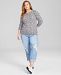 Charter Club Plus Size Dot-Print Cashmere Sweater, Created for Macy's