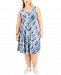 Style & Co Plus Size Printed Crisscross-Back Dress, Created for Macy's