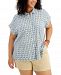 Style & Co Plus Size Printed Camp Shirt, Created for Macy's