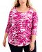 Jm Collection Plus Size Cold-Shoulder 3/4-Sleeve Top, Created for Macy's