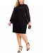 Connected Plus Size Sheer-Sleeve Cocktail Dress