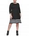 Jessica Howard Plus Size Contrast-Trim Sweater Dress