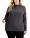 Karen Scott Plus Size Cotton Cable Mock-Neck Sweater, Created for Macy's