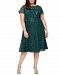 Sl Fashions Plus Size Sequined Illusion-Neck Fit & Flare Dress