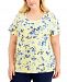Karen Scott Plus Size Floral-Print T-Shirt, Created for Macy's