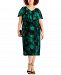 Connected Plus Size Printed Popover Midi Dress