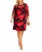 Connected Plus Size Floral-Print Open-Sleeve Dress