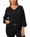 1. state Plus Size Ribbed Blouson-Sleeve Sweater