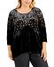 Jm Collection Plus Size Printed Velvet Top, Created for Macy's