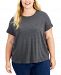 Style & Co Plus Size Cotton Heathered One-Pocket T-Shirt, Created for Macy's
