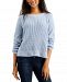 Hippie Rose Juniors' Lace-Up Twisted-Back Sweater
