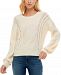 Almost Famous Juniors' Mixed-Knit Strappy-Back Sweater