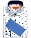 Tallia Men's Slim-Fit Performance Stretch Falling Floral Print Dress Shirt and Free Face Mask