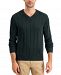 Club Room Men's Drop-Needle V-Neck Cotton Sweater, Created for Macy's