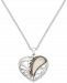 Marcasite & Mother-of-Pearl Openwork Heart 18" Pendant Necklace in Silver-Plate
