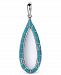 American West White Agate and Turquoise Pendant Enhancer in Sterling Silver