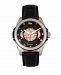 Reign Henley Automatic Semi-Skeleton Black Dial, Genuine Black Leather Watch 44mm