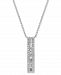 Diamond Baguette Vertical Bar 18" Pendant Necklace (3/8 ct. t. w. ) in 14k White Gold