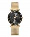 Jacques Du Manoir Ladies' Rose Gold Stainless Steel Mesh with Goldtone Case Black Bezel and Black Dial, 33mm